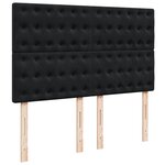 vidaXL Sommier à lattes de lit et matelas Noir 160x200 cm Velours