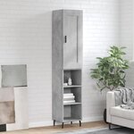 vidaXL Buffet haut Gris béton 34 5x34x180 cm Bois d'ingénierie