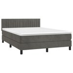 vidaXL Sommier à lattes de lit avec matelas LED Gris foncé 140x200 cm