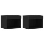 vidaXL Ensemble meuble TV avec LED 2 Pièces Chêne noir 40 x 30 x 30 cm