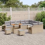 vidaXL Ensemble de canapé de jardin 12 Pièces Beige et Gris clair
