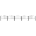vidaXL Clôture de jardin à dessus en lance Acier (1-1 25)x8 5 m Noir