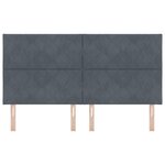Tête de lit LED vidaXL Design en Blocs de Diamant Gris Foncé 180 cm Velours