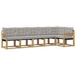 vidaXL Ensemble de canapés d'extérieur 6 Pièces Blanc et gris clair