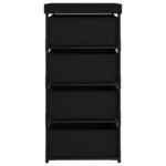 vidaXL Étagère de rangement avec 4 paniers en tissu Acier Noir