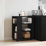 vidaXL Meuble de rangement avec roue Chêne noir 60 x 35 x 75 cm