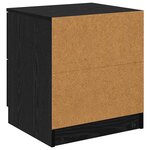 vidaXL Cabinet de chevet avec tiroir 2 Pièces Chêne noir 45 x 39 x 50cm