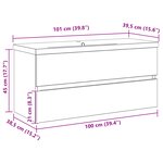 vidaXL Cabinet de lavabo avec évier intégré Chêne noir Bois d'ingénierie