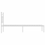 vidaXL Cadre de lit métal sans matelas avec tête de lit blanc 80x200cm