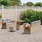 vidaXL Ensemble de canapé de jardin 8 Pièces Beige polyrotin