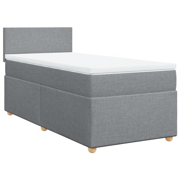 vidaXL Sommier à lattes de lit et matelas Gris clair 90x190 cm Tissu