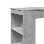 vidaXL Table de bar avec étagères gris béton bois d'ingénierie