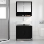vidaXL Meuble de Lavabo de Salle de Bain Chêne noir 65 x 33 x 60 cm