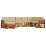 vidaXL Ensemble de canapés d'extérieur 8 Pièces Naturel et Beige
