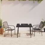 vidaXL Ensemble à manger de jardin 3 Pièces anthracite acier