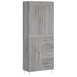 vidaXL Buffet haut Sonoma gris 69 5x34x180 cm Bois d'ingénierie