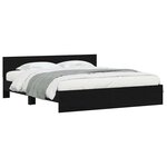vidaXL Cadre de lit Chêne noir 203 x 185 x 70 cm Bois d'ingénierie