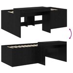 vidaXL Lit haut pour enfants avec bureau Noir 80 x 200 cm