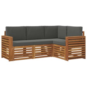 vidaXL Ensemble de canapés d'extérieur 4 pc Naturel et Anthracite