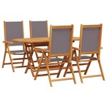 vidaXL Ensemble de salle à manger pour jardin Pliant 5 Pièces Anthracite