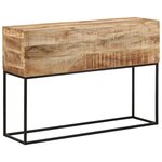 vidaXL Table console 110x30x75 cm bois de manguier massif brut et fer