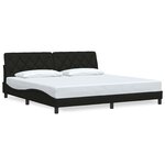 vidaXL Cadre de lit sans matelas noir 200x200 cm tissu