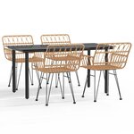 vidaXL Ensemble à manger de jardin 5Pièces Résine tressée