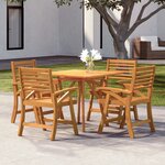 vidaXL Ensemble à manger de jardin 5 Pièces Bois d'acacia solide