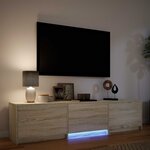vidaXL Meuble TV avec LED avec LED Chêne Sonoma 165 x 34 x 40 cm