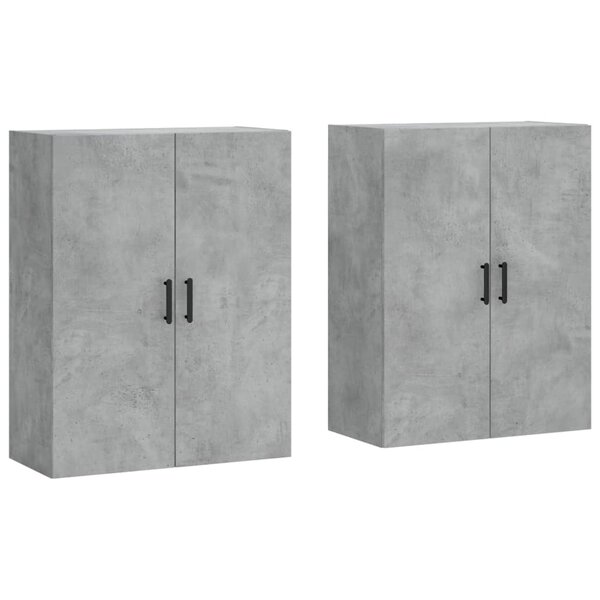 vidaXL Armoires murales 2 Pièces gris béton 69 5x34x90 cm