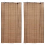 vidaXL Stores roulants en bambou 2 Pièces Marron 120x220 cm