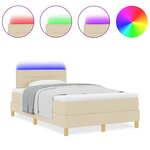 vidaXL Lit à ressorts avec matelas Crème 120 x 200 cm tissu