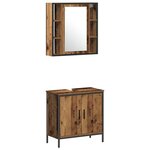 vidaXL Ensemble de mobilier de salle de bain avec étagère 3 Pièces Marron