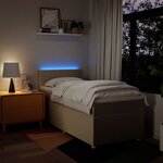 vidaXL Sommier à lattes de lit avec matelas Crème 100x200 cm Tissu