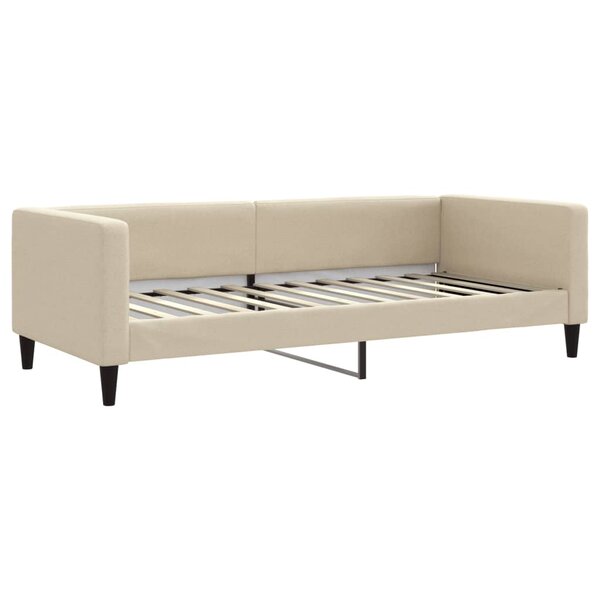 vidaXL Lit de repos sans matelas crème 90x200 cm tissu