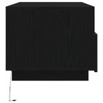 vidaXL Table basse avec lumières LED chêne noir 90x49x40 cm