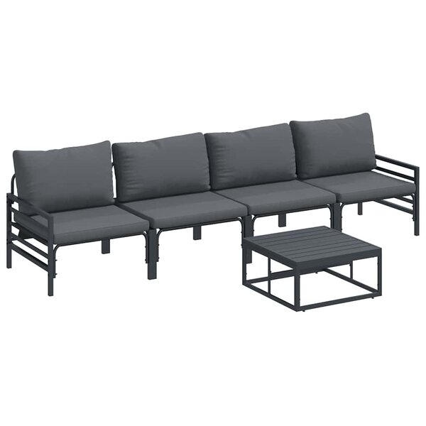 vidaXL Ensemble de canapé de jardin Anthracite Acier