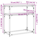 vidaXL Table console chêne fumé 75x35 5x75 cm bois d'ingénierie