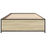 vidaXL Cadre de lit chêne sonoma 100x200 cm bois d'ingénierie et métal