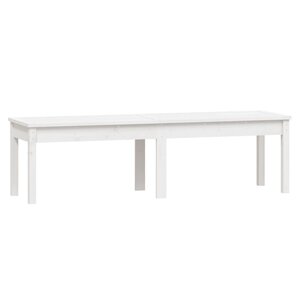 vidaXL Banc de jardin à 2 places blanc 159 5x44x45 cm bois massif pin