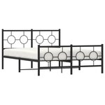 vidaXL Cadre de lit métal sans matelas avec pied de lit noir 140x190cm