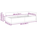 vidaXL Cadre de lit d'angle Bordeaux 90 cm x 200 cm tissu