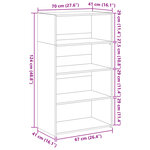 vidaXL Buffet haut sonoma gris 70x41x124 cm bois d'ingénierie