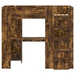 vidaXL Cadre de lit superposé avec bureau Chêne fumé 90 x 190 cm