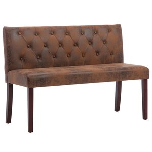 Banc banquette 120 cm marron similicuir daim 02_0010805