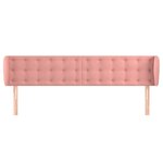 vidaXL Tête de lit avec oreilles Rose 163x23x78/88 cm Velours