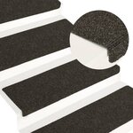 vidaXL Tapis d'escalier 15 Pièces tissu aiguilleté 65x21x4 cm anthracite