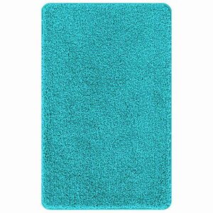 vidaXL Tapis de bain antidérapant Turquoise 50 x 80 cm PP