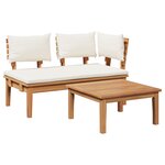 vidaXL Ensemble de banc de jardin en bois massif Teck