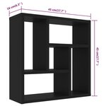 vidaXL Étagère murale Noir 45 1x16x45 1 cm Bois d’ingénierie